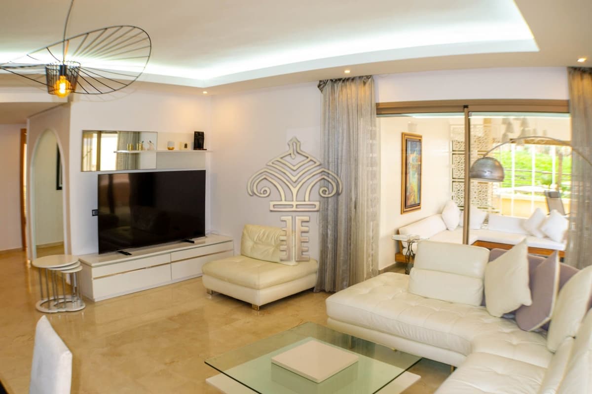 Rez-de-Jardin Haut Standing - Vue Partielle sur Mer Meublé a vente 2800000DH et location 13000DH